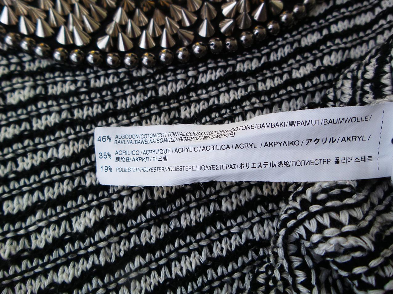 20180607_142947.jpg Zara TRF Rozmiar M Kolor Czarny Jodełka Okrągły dekolt Sweter Rękaw 3/4 Materiał Bawełna Gruba dzianina