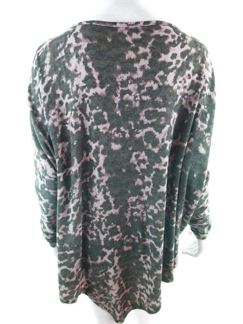 Mywear Rozmiar S/M Kolor Zielony Panterka W łódkę Tunika Bluzka Rękaw 3/4 Mywear Rozmiar S/M Kolor Zielony Panterka W łódkę Tunika Bluzka Rękaw 3/4
