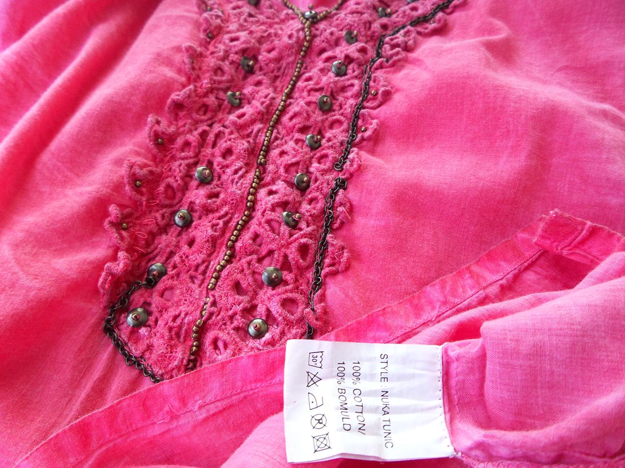 Ofelia Rozmiar XL Kolor Różowy W serek Tunika Bluzka Długi rękaw Materiał Bawełna 100% Ofelia Rozmiar XL Kolor Różowy W serek Tunika Bluzka Długi rękaw Materiał Bawełna 100%