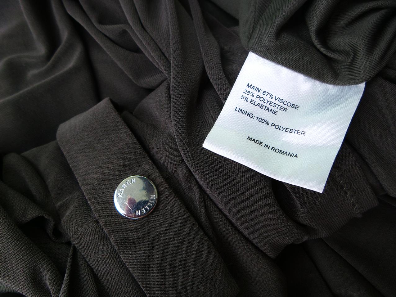 Karen MILLEN Rozmiar 38 Kolor Brązowy W serek Sukienka A-Line Krótki rękaw Do Kolan Materiał Wiskoza Karen MILLEN Rozmiar 38 Kolor Brązowy W serek Sukienka A-Line Krótki rękaw Do Kolan Materiał Wiskoza