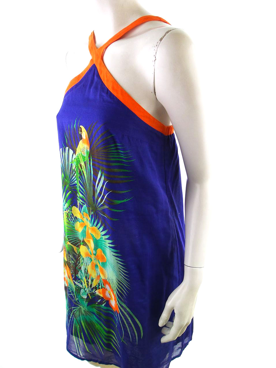 Promod Rozmiar 36 Kolor Granatowy Halter Sukienka Letnia Bezrękawnik Do Kolan Materiał Bawełna 100% Promod Rozmiar 36 Kolor Granatowy Halter Sukienka Letnia Bezrękawnik Do Kolan Materiał Bawełna 100%