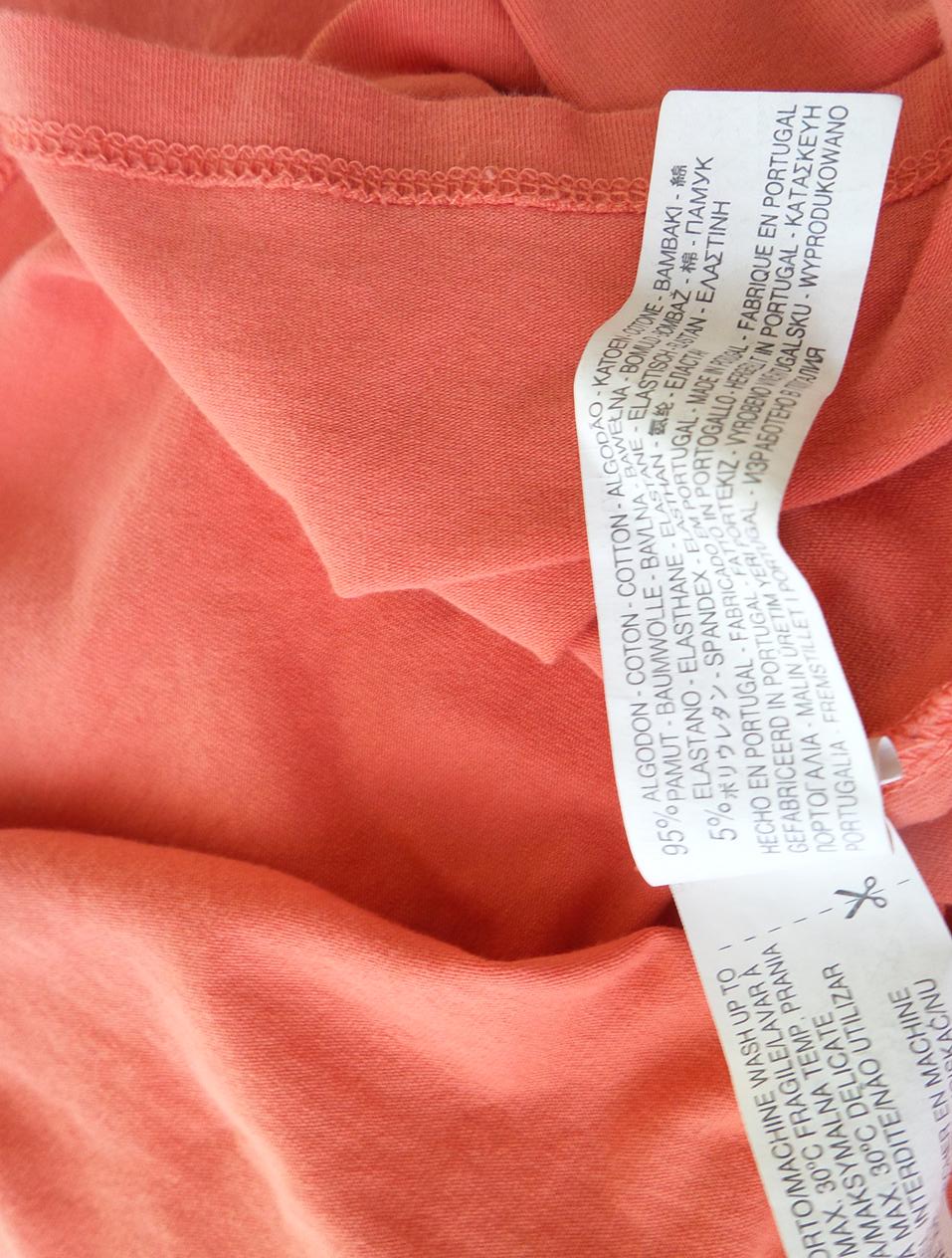 Zara Rozmiar L Kolor Różowy W serek T-Shirt Krótki rękaw Materiał Bawełna