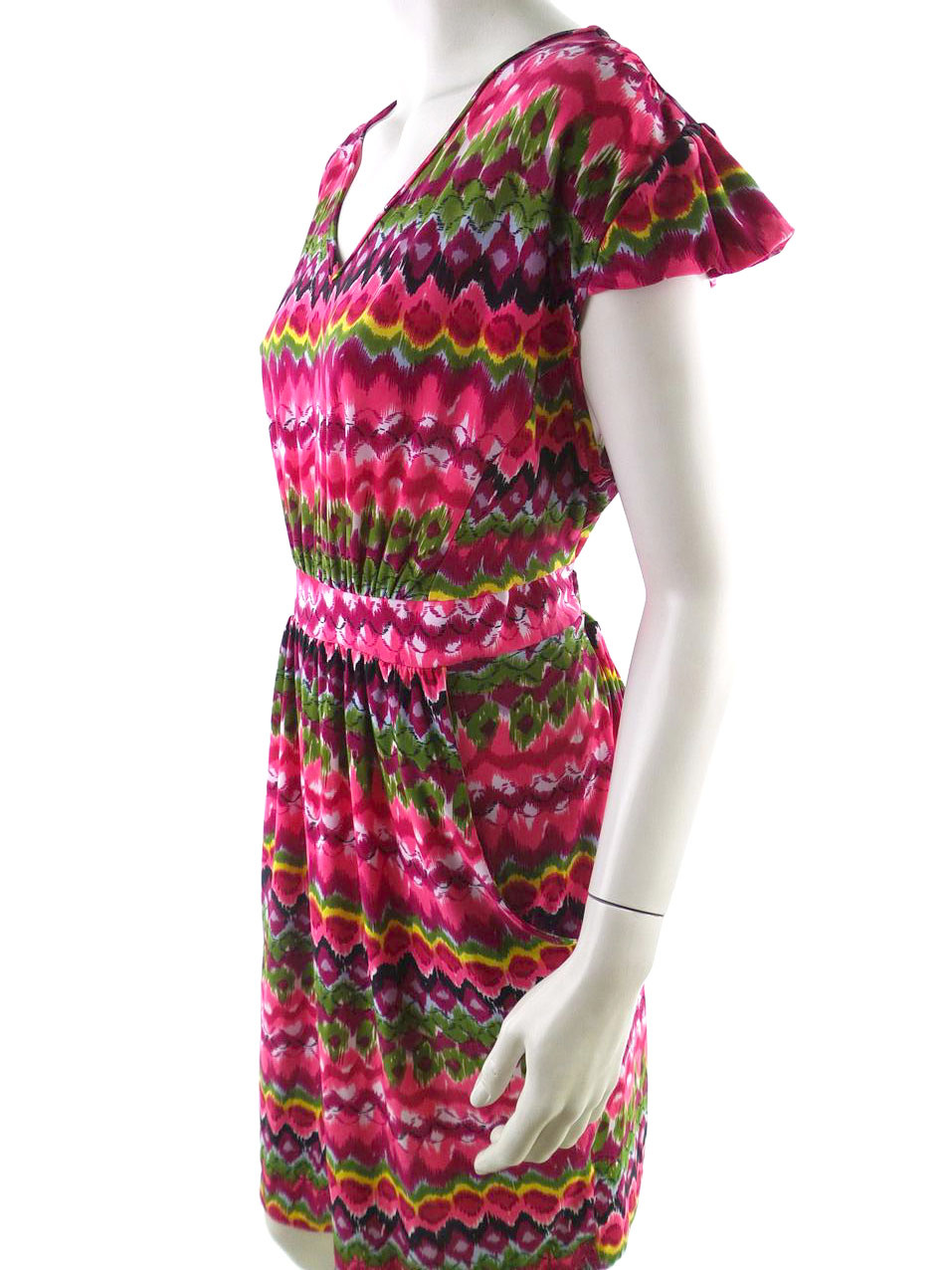 Love Drobe Rozmiar 20 Kolor Różowy W serek Sukienka Sheath Krótki rękaw Midi Love Drobe Rozmiar 20 Kolor Różowy W serek Sukienka Sheath Krótki rękaw Midi