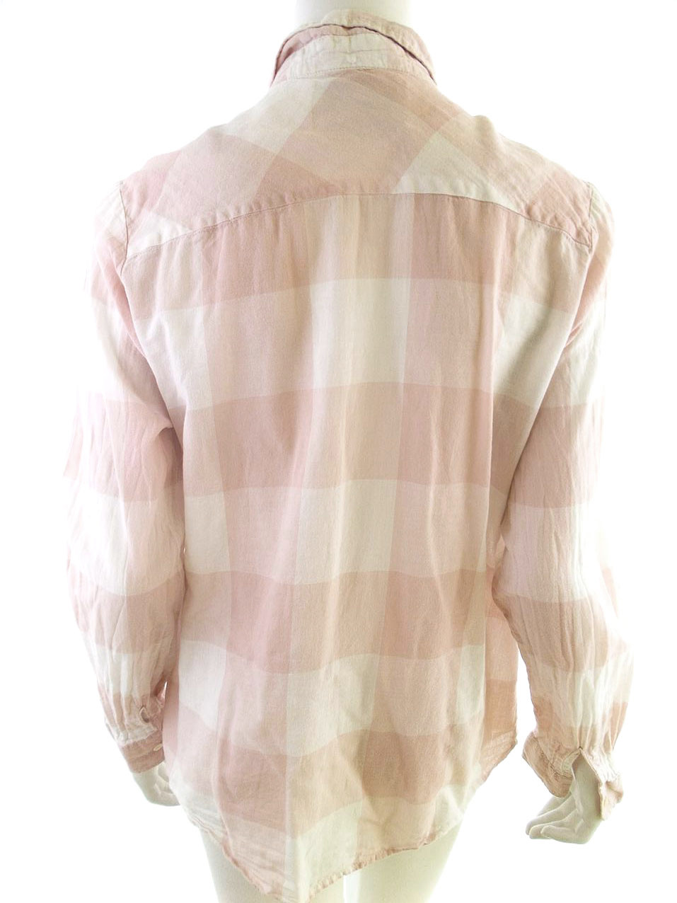 20180625_122000.jpg Maison scotch Rozmiar 3 Kolor Pudrowy Róż Krata Kołnierz Koszula Zapinana Bluzka Długi rękaw Materiał Bawełna 100%