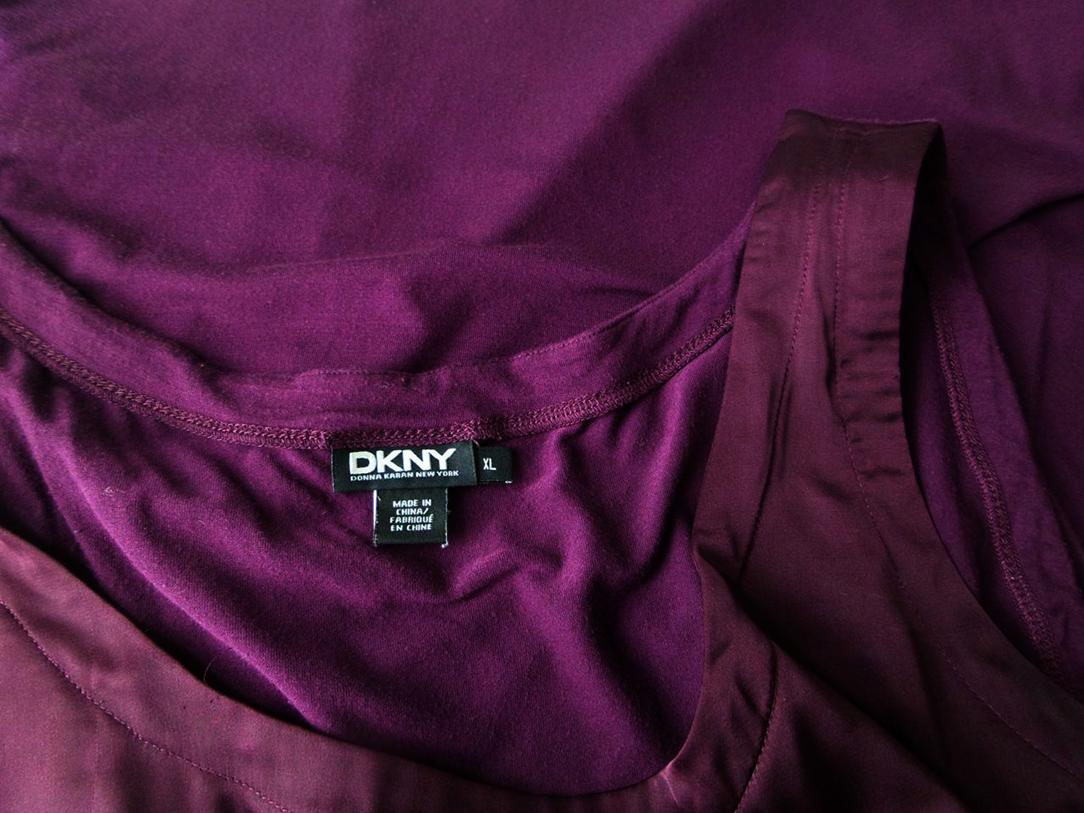Dkny Rozmiar XL Kolor Fioletowy Dekolt U Tunika Bluzka Bezrękawnik Dkny Rozmiar XL Kolor Fioletowy Dekolt U Tunika Bluzka Bezrękawnik