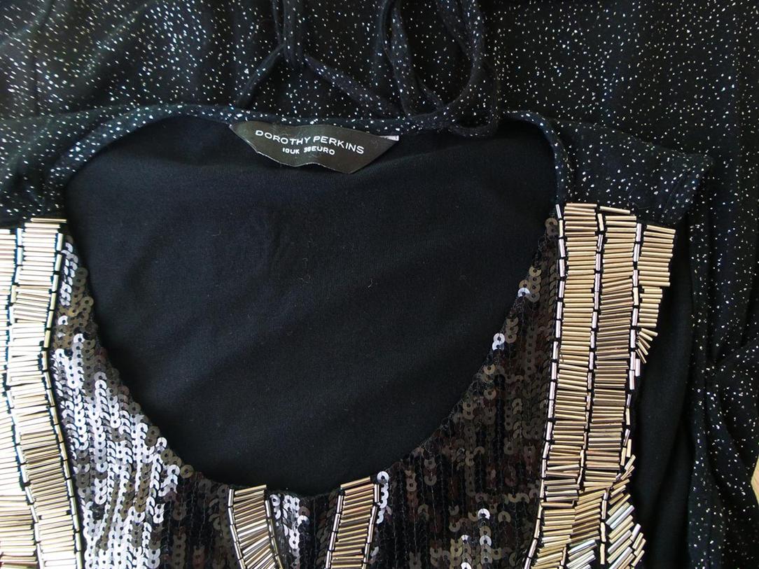 Dorothy perkins Rozmiar 38 Kolor Czarny Okrągły dekolt Sukienka Mini Bezrękawnik Krótka Materiał Wiskoza 100% Dorothy perkins Rozmiar 38 Kolor Czarny Okrągły dekolt Sukienka Mini Bezrękawnik Krótka Materiał Wiskoza 100%