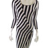 River island Rozmiar 10 Kolor Czarny Okrągły dekolt Sukienka Bodycon Rękaw 3/4 Do Kolan Materiał Wiskoza