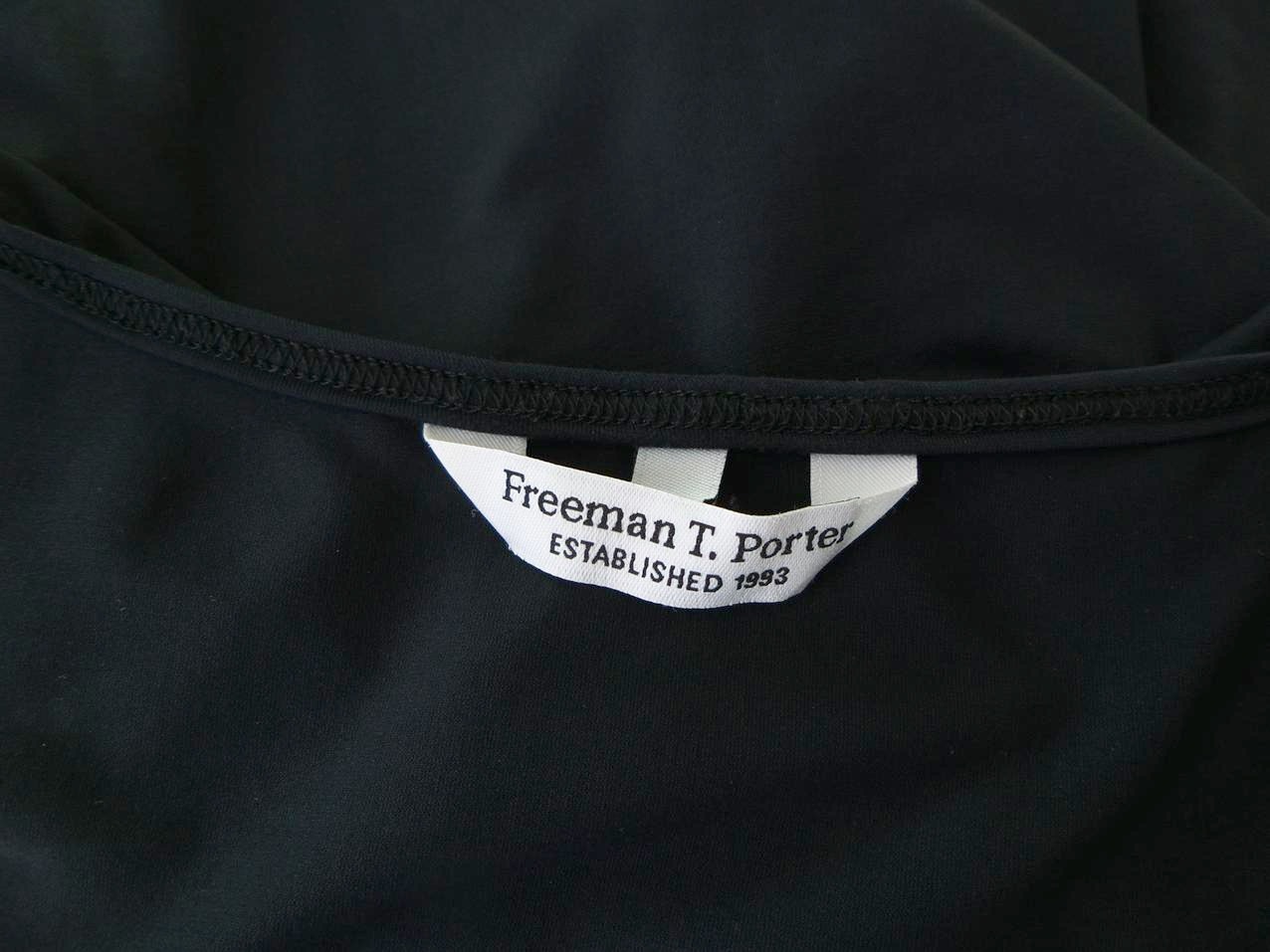 Freeman T. Porter Rozmiar L Kolor Czarny W serek Bluzka Kopertowa Długi rękaw