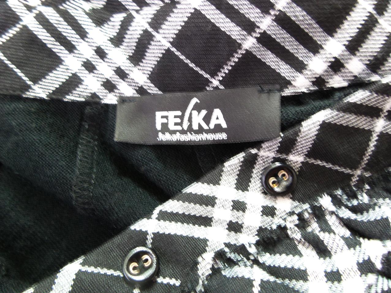 Felka Fashion House Rozmiar 44 Kolor Czarny Kołnierz Sukienka Sweterkowa Długi rękaw Do Kolan Materiał Akryl
