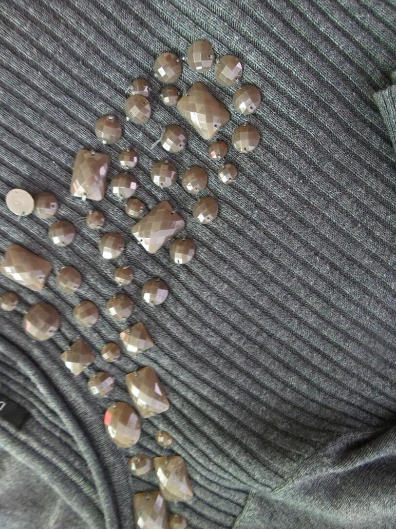 Dunnes stores Rozmiar 38/40 Kolor Szary Okrągły dekolt Sukienka Sweterkowa Długi rękaw Do Kolan