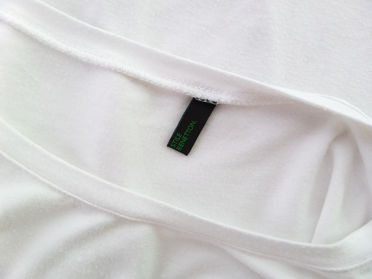 Stile Benetton Rozmiar S Kolor Biały Okrągły dekolt Tunika Bluzka Długi rękaw Stile Benetton Rozmiar S Kolor Biały Okrągły dekolt Tunika Bluzka Długi rękaw