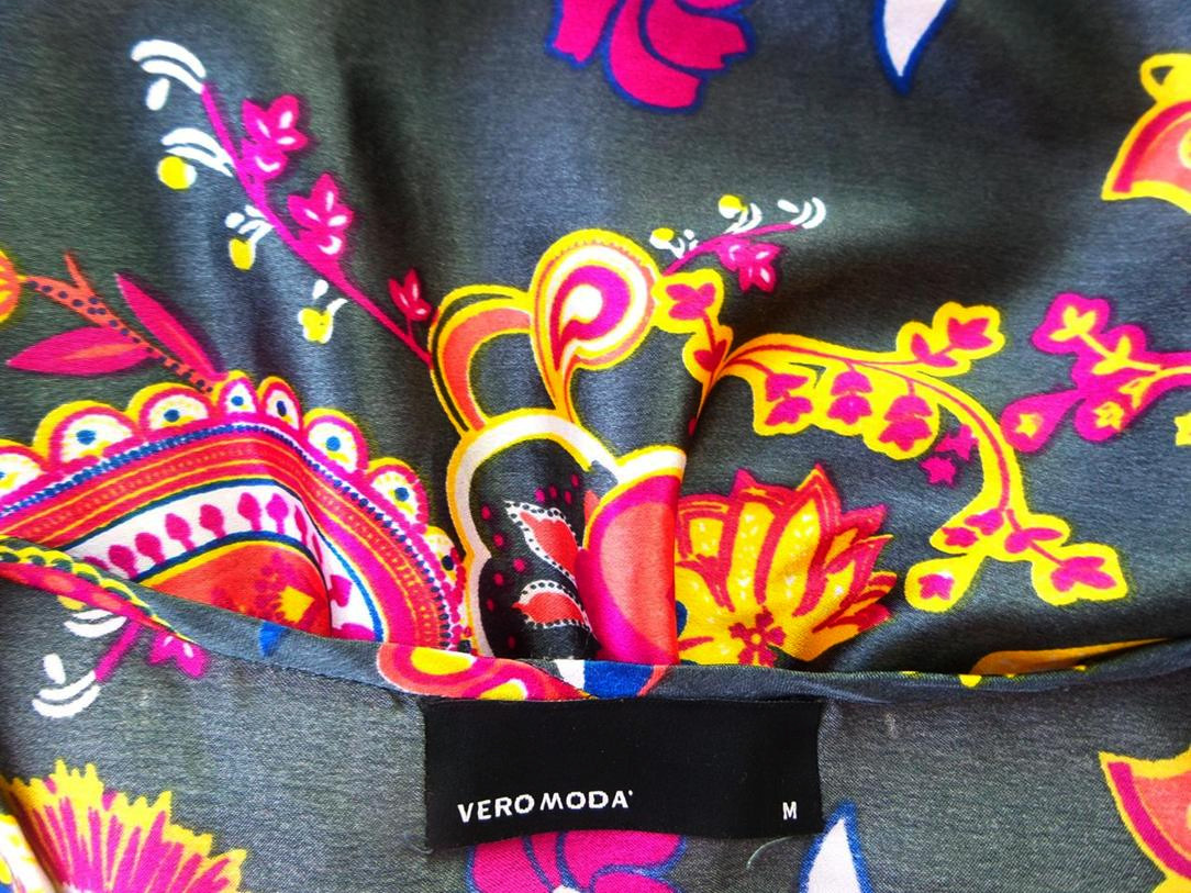 Vero moda Rozmiar M Kolor Szary Paisley W serek Tunika Bluzka Bezrękawnik