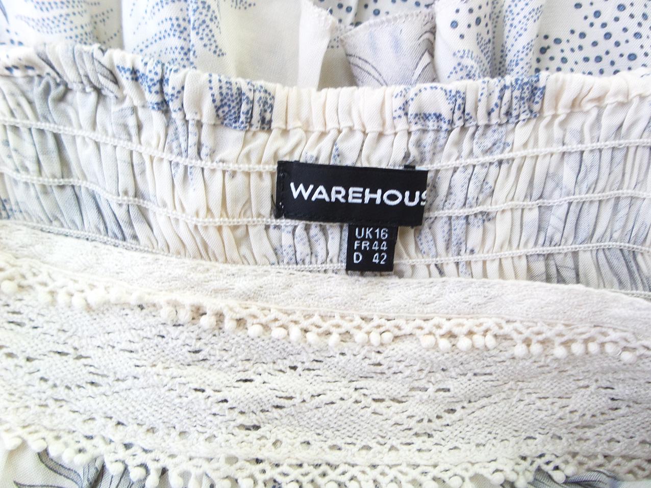 Warehouse Rozmiar 42 Kolor Biały Kwadratowy dekolt Bluzka Bezrękawnik Materiał Wiskoza 100%