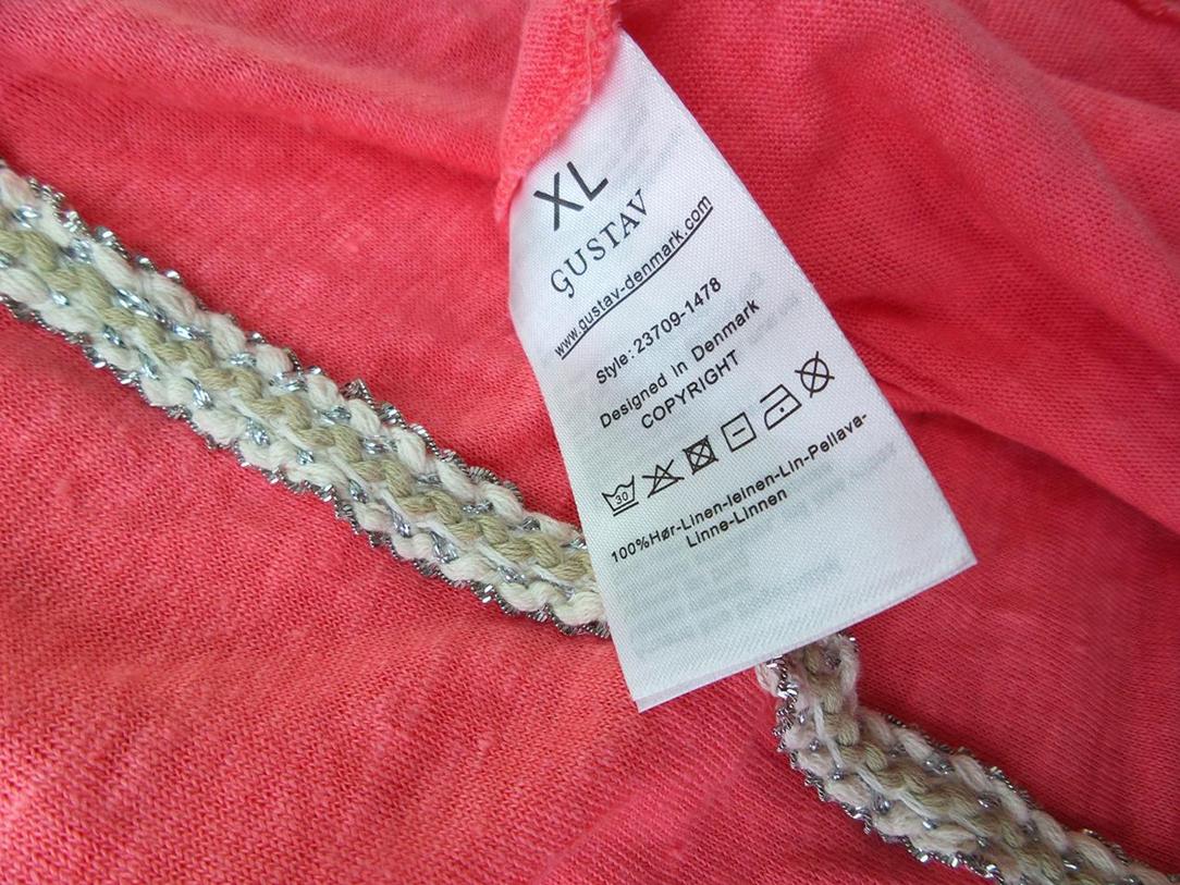 Gustav Rozmiar XL Kolor Różowy Okrągły dekolt Tunika Bluzka Dzianina Bezrękawnik Materiał Len 100% Gustav Rozmiar XL Kolor Różowy Okrągły dekolt Tunika Bluzka Dzianina Bezrękawnik Materiał Len 100%