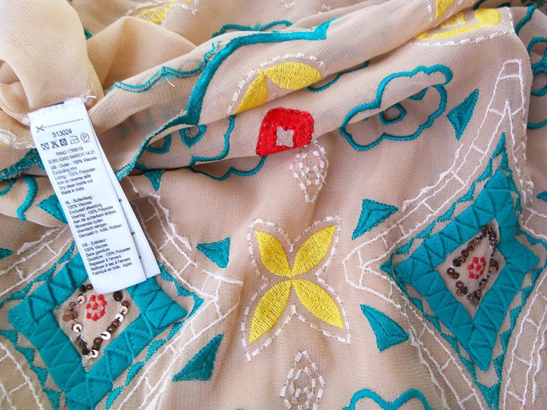 Monsoon Rozmiar 40 Kolor Beżowy A-Line Spódnica Do Kolan Materiał Wiskoza 100%