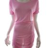 Ilse jacobsen hornbaek Rozmiar S Kolor Różowy W łódkę Sukienka Bodycon Krótki rękaw Do Kolan Materiał Wiskoza 100%