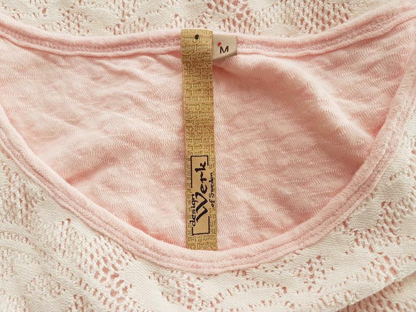 Design Werk of Sweden Rozmiar M Kolor Pudrowy Róż Okrągły dekolt Sukienka A-Line Bezrękawnik Midi Materiał Bawełna