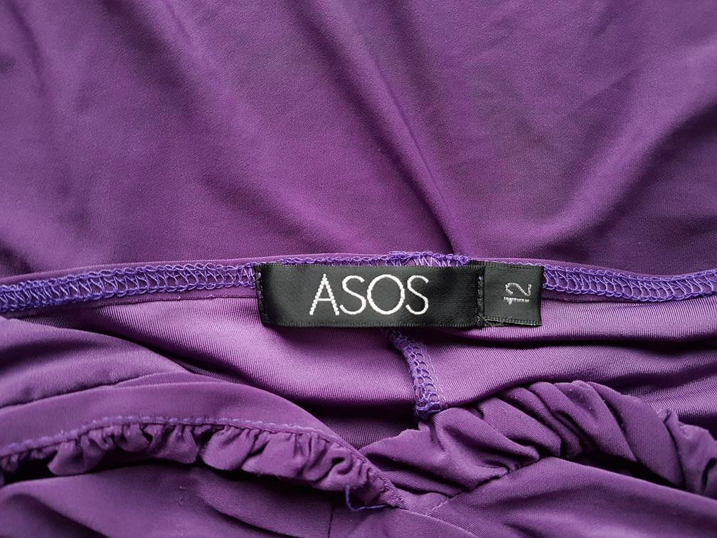 ASOS Rozmiar 12 (40) Kolor Fioletowy Halter Sukienka Mini Bezrękawnik Krótka