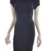 Basics Rozmiar S Kolor Czarny Kwadratowy dekolt Sukienka Bodycon Krótki rękaw Do Kolan Materiał Rayon