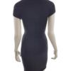 Basics Rozmiar S Kolor Czarny Kwadratowy dekolt Sukienka Bodycon Krótki rękaw Do Kolan Materiał Rayon