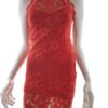 Lili Rozmiar 8 (36) Kolor Czerwony Halter Sukienka Bodycon Bezrękawnik Do Kolan Materiał Rayon