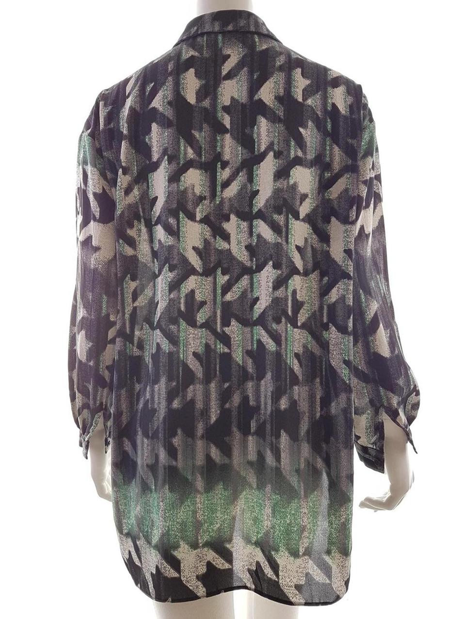 20180719_163312.jpg Topshop Rozmiar 36 Kolor Szary Geometryczny Kołnierz Koszula Zapinana Bluzka Długi rękaw