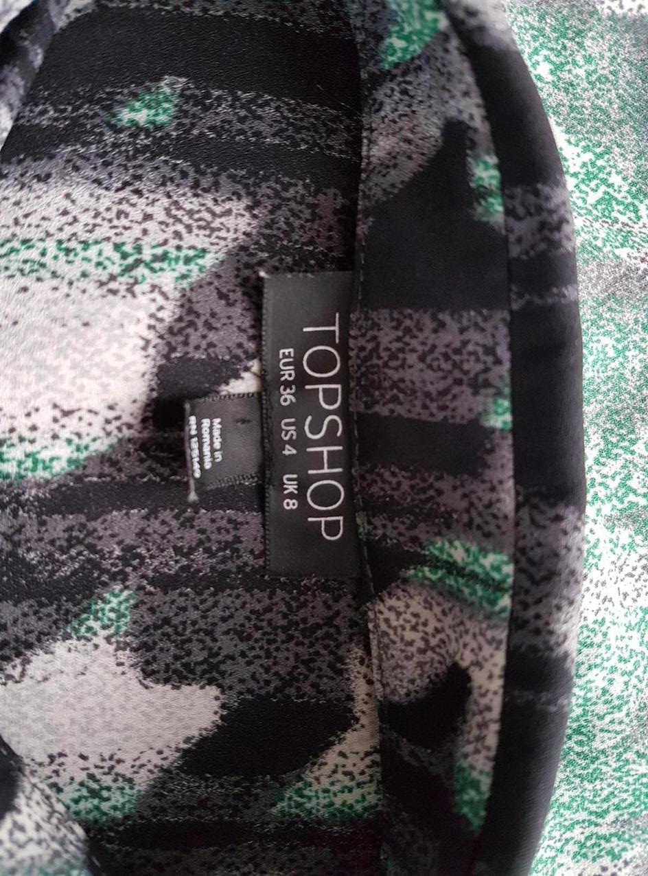 20180719_163346.jpg Topshop Rozmiar 36 Kolor Szary Geometryczny Kołnierz Koszula Zapinana Bluzka Długi rękaw