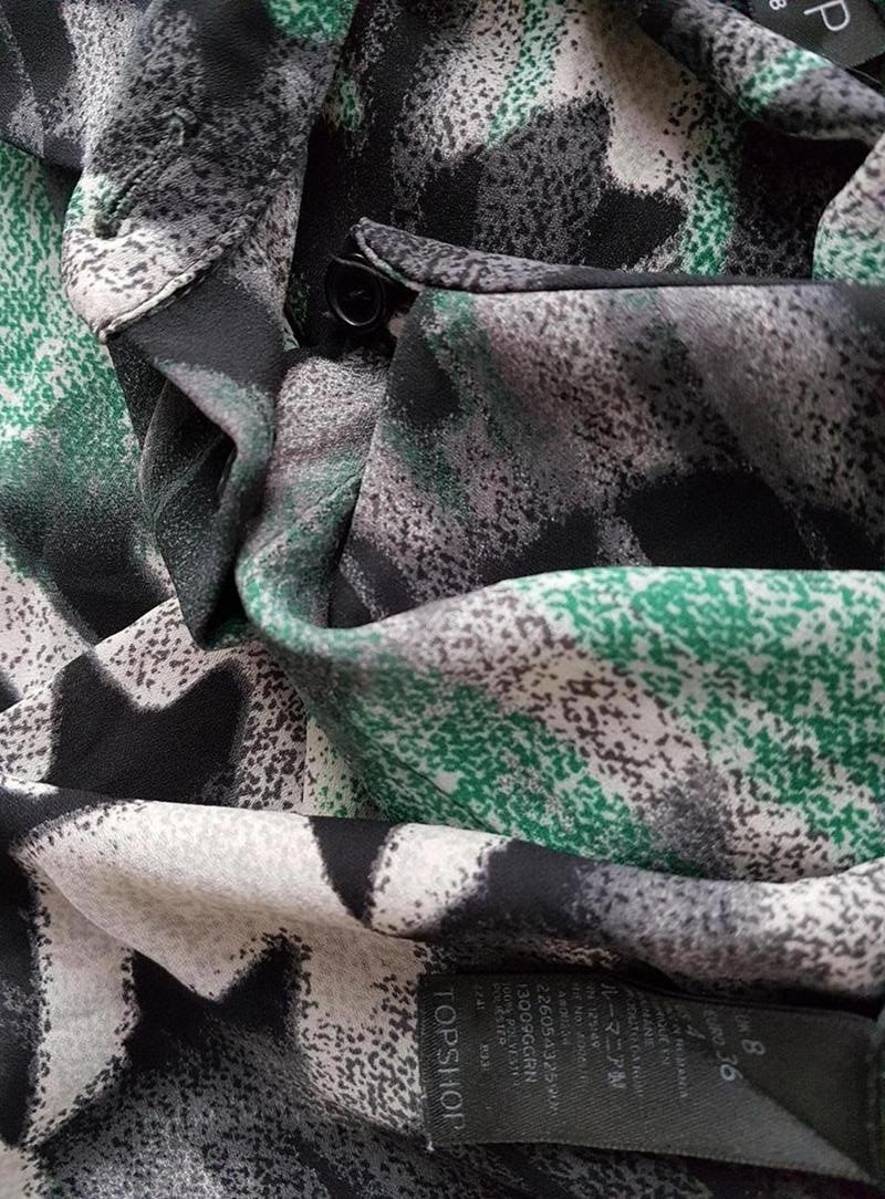 20180719_163440.jpg Topshop Rozmiar 36 Kolor Szary Geometryczny Kołnierz Koszula Zapinana Bluzka Długi rękaw
