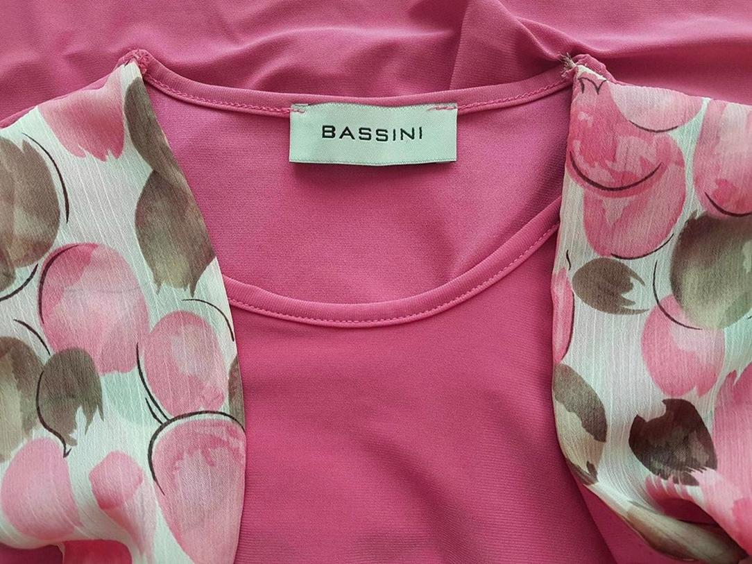 Bassini Rozmiar XL Kolor Różowy Okrągły dekolt Tunika Bluzka Rękaw 3/4 Bassini Rozmiar XL Kolor Różowy Okrągły dekolt Tunika Bluzka Rękaw 3/4