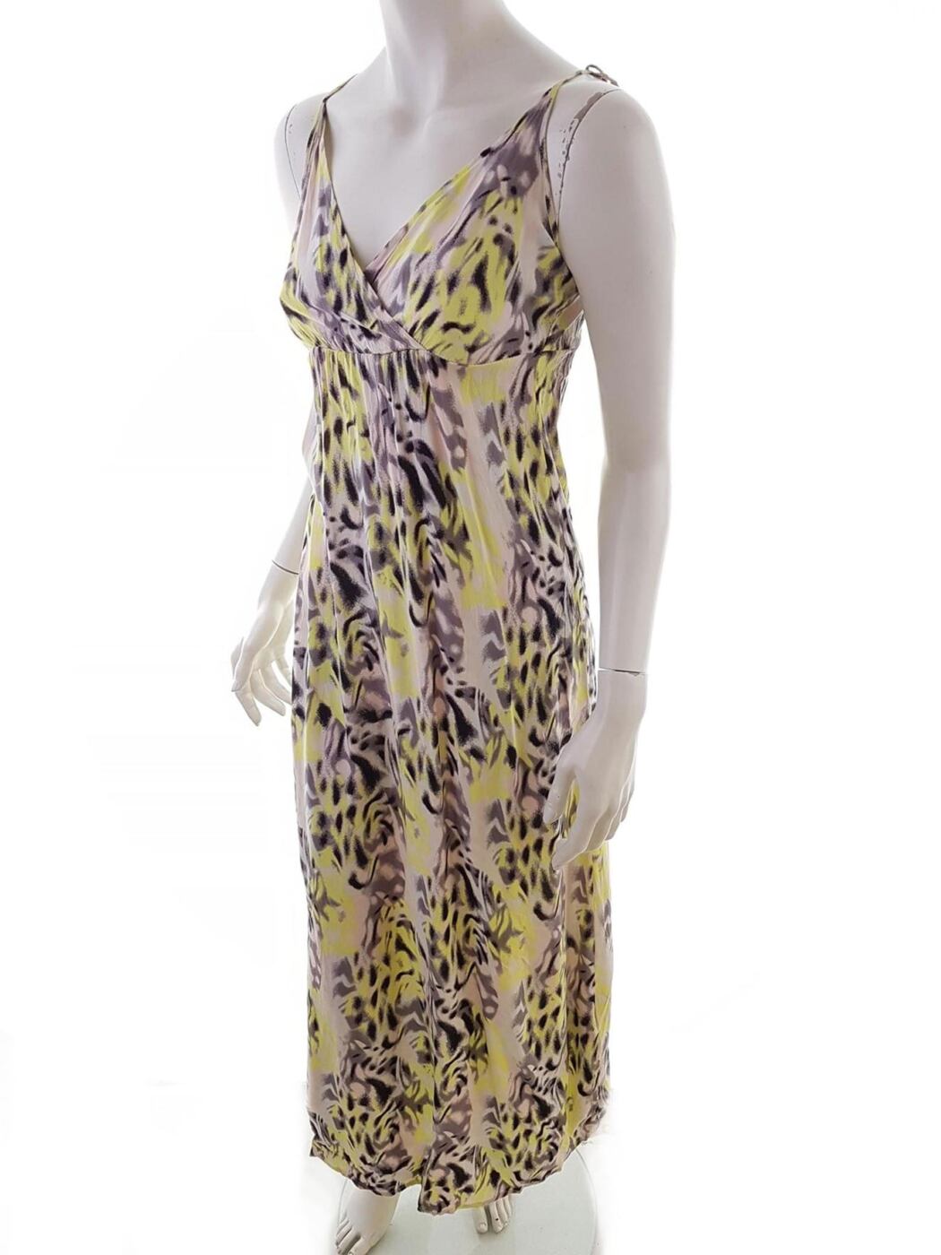 Vero moda Rozmiar XS Kolor Żółty W serek Sukienka Maxi Bezrękawnik Długa Materiał Wiskoza 100% Vero moda Rozmiar XS Kolor Żółty W serek Sukienka Maxi Bezrękawnik Długa Materiał Wiskoza 100%