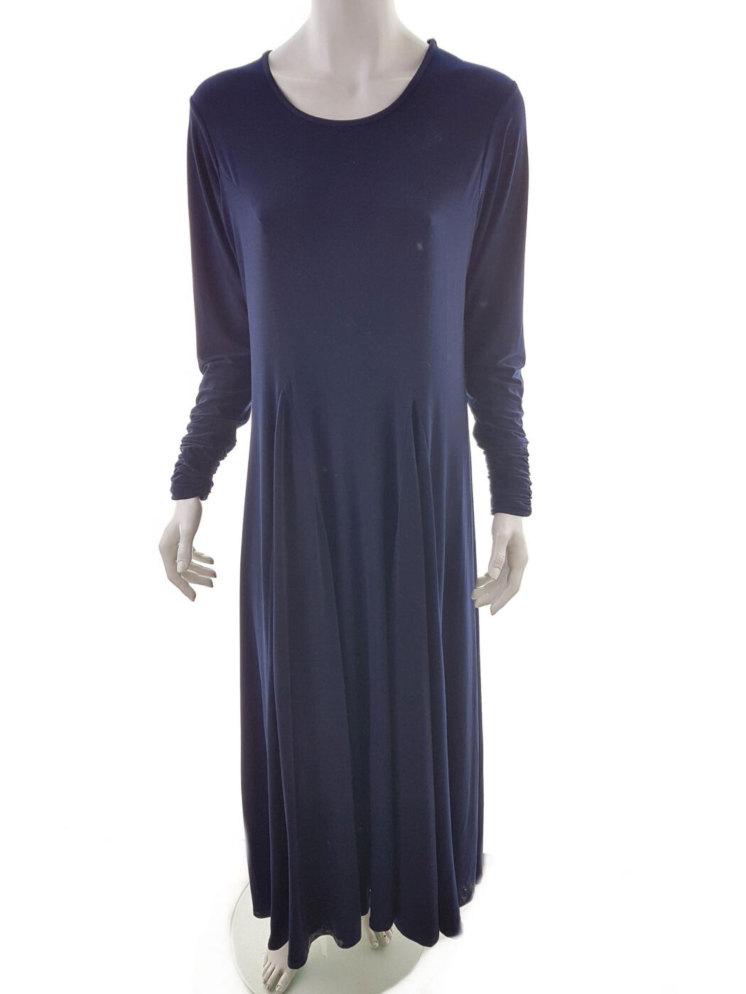 SOS Aabaya Vintage Rozmiar 56 Kolor Granatowy Okrągły dekolt Sukienka Maxi Długi rękaw Długa