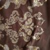 Vintage Rozmiar XL Kolor Brązowy Damask Paisley Dekolt U Tunika Bluzka Rękaw 3/4