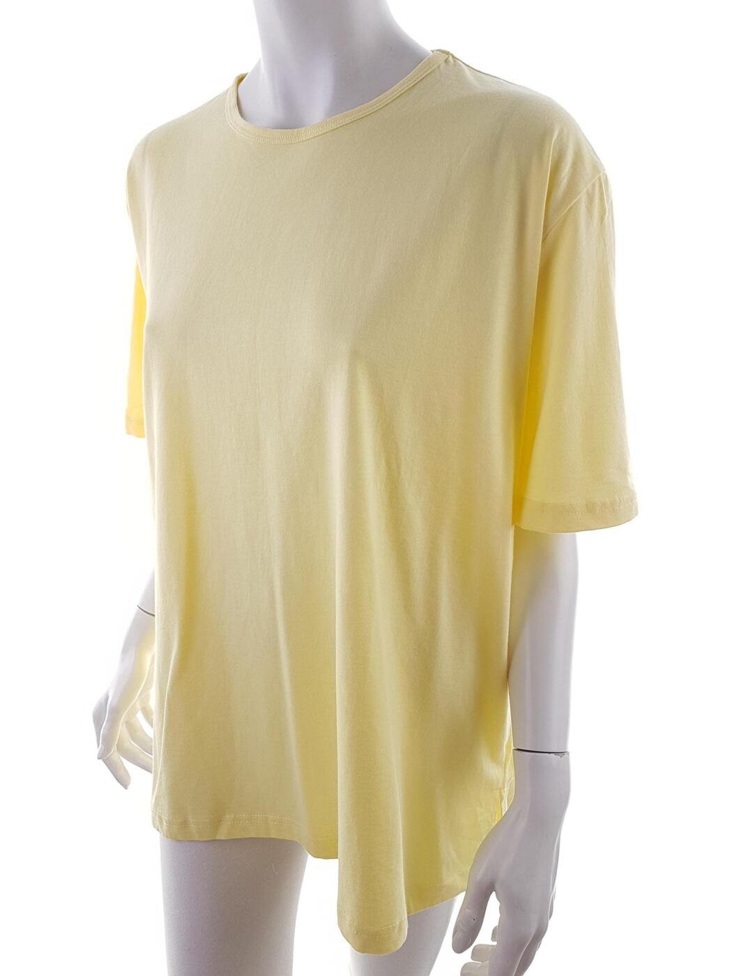 Casual Comfort Rozmiar 24/26 (52/54) Kolor Żółty Crew Neck T-Shirt Krótki rękaw Materiał Bawełna 100%