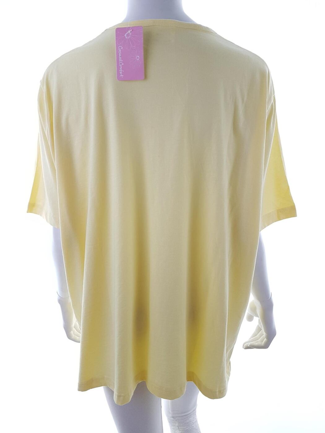 Casual Comfort Rozmiar 24/26 (52/54) Kolor Żółty Crew Neck T-Shirt Krótki rękaw Materiał Bawełna 100%