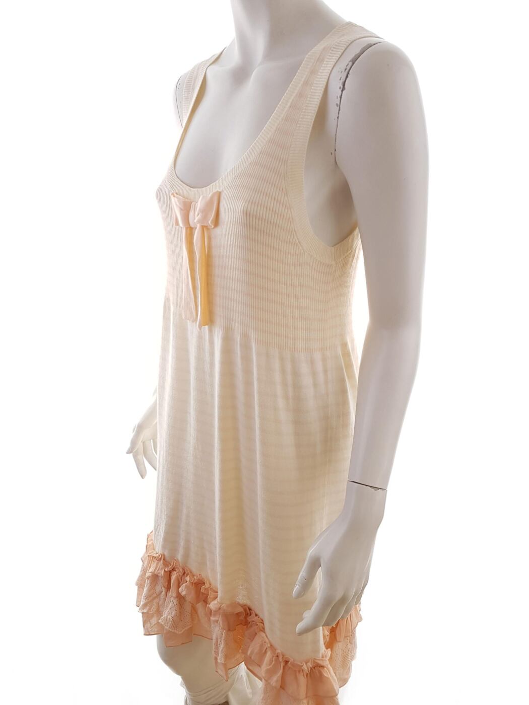 Miss selfridge Rozmiar 12 (40) Kolor Kremowy Dekolt U Sukienka Letnia Bezrękawnik Do Kolan Materiał Bawełna Miss selfridge Rozmiar 12 (40) Kolor Kremowy Dekolt U Sukienka Letnia Bezrękawnik Do Kolan Materiał Bawełna