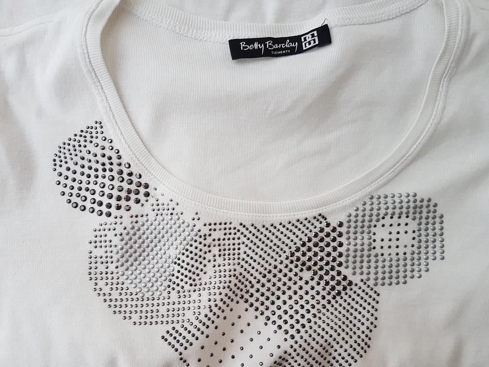 BETTY BARCLAY Rozmiar S Kolor Biały Okrągły dekolt T-Shirt Krótki rękaw