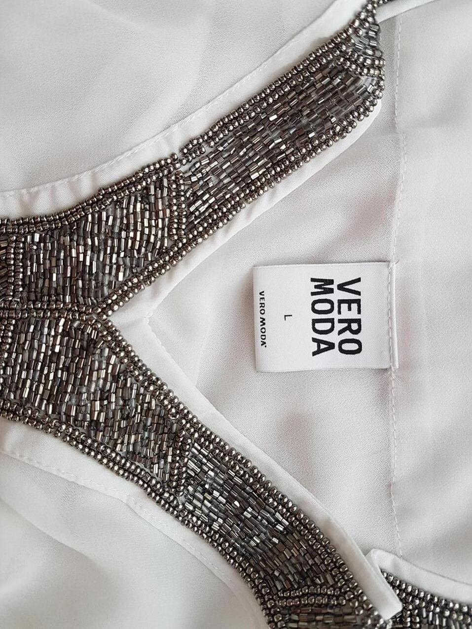 Vero moda Rozmiar L Kolor Biały W serek Tunika Bluzka Rękaw 3/4 Vero moda Rozmiar L Kolor Biały W serek Tunika Bluzka Rękaw 3/4