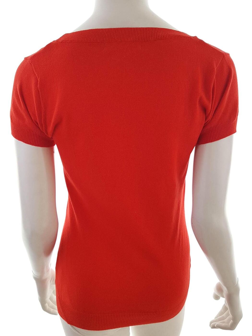 Zara Rozmiar L Kolor Czerwony Okrągły dekolt T-Shirt Krótki rękaw Materiał Bawełna