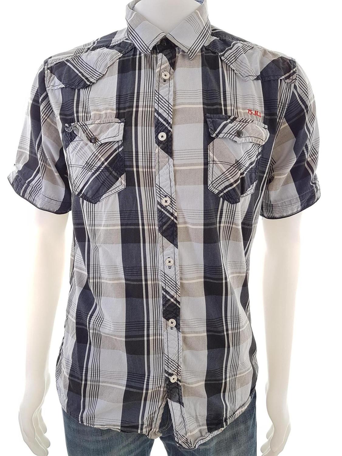 Jack & jones Rozmiar L Kolor Szary Kołnierz Męska Koszula Casual Krótki rękaw