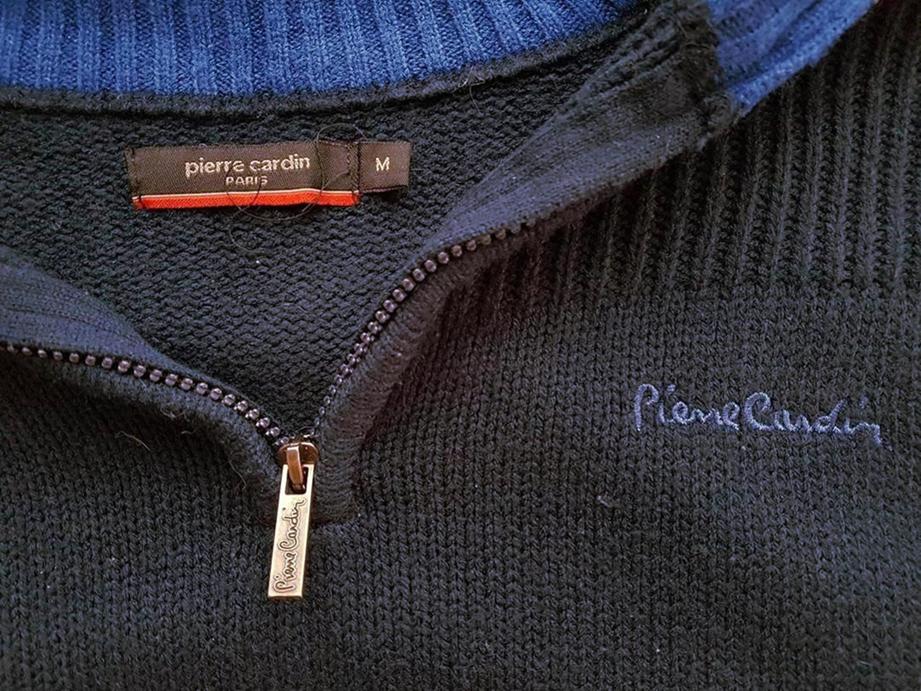 Pierre Cardin Rozmiar M Kolor Granatowy Męski Sweter Długi rękaw Materiał Akryl 100%