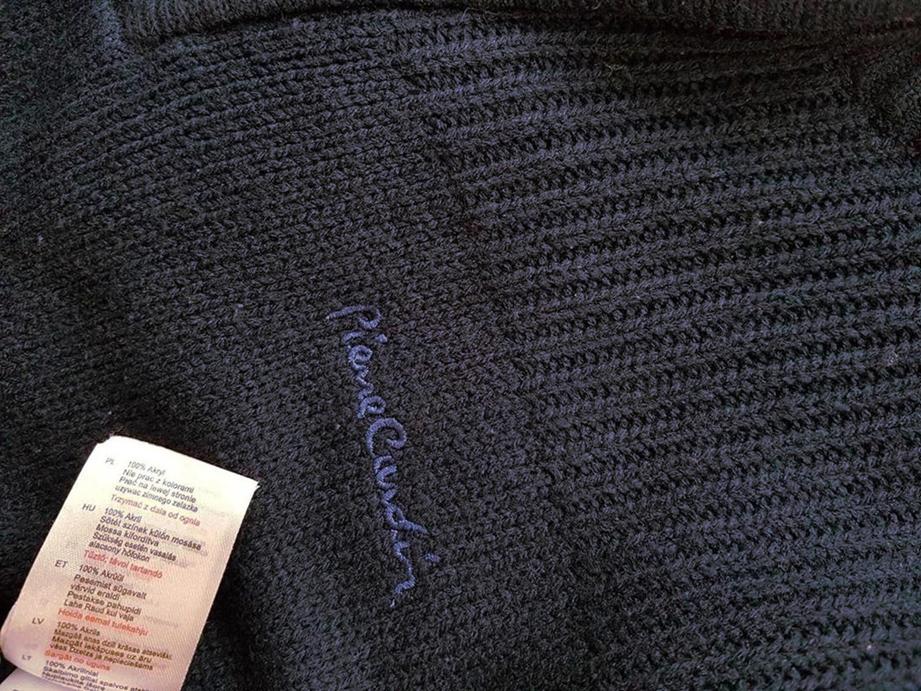 Pierre Cardin Rozmiar M Kolor Granatowy Męski Sweter Długi rękaw Materiał Akryl 100%