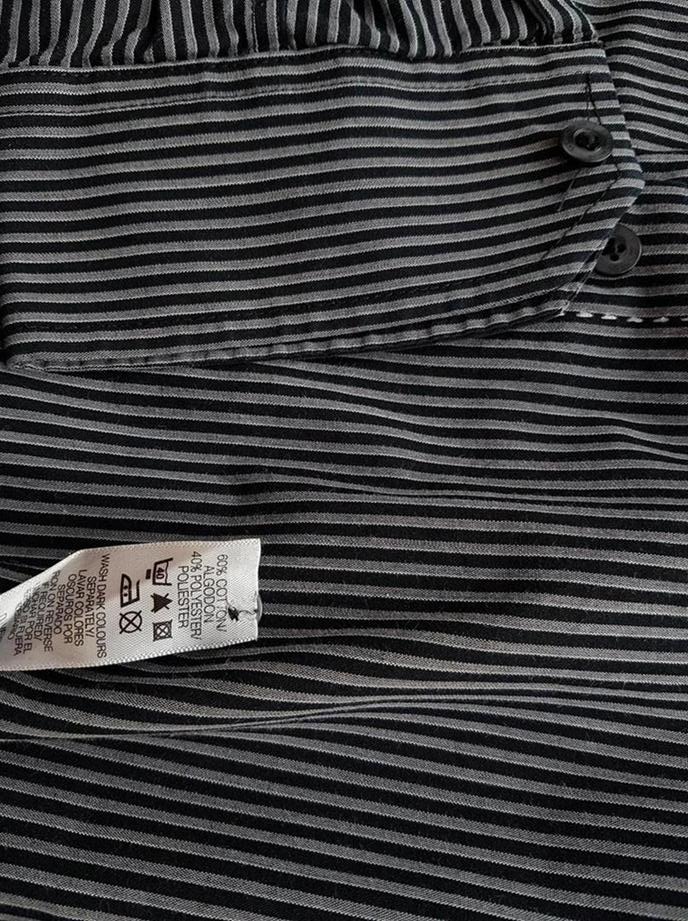 20180809_151514.jpg Dunnes Rozmiar L Kolor Czarny Kołnierz Męska Koszula Casual Długi rękaw Materiał Bawełna