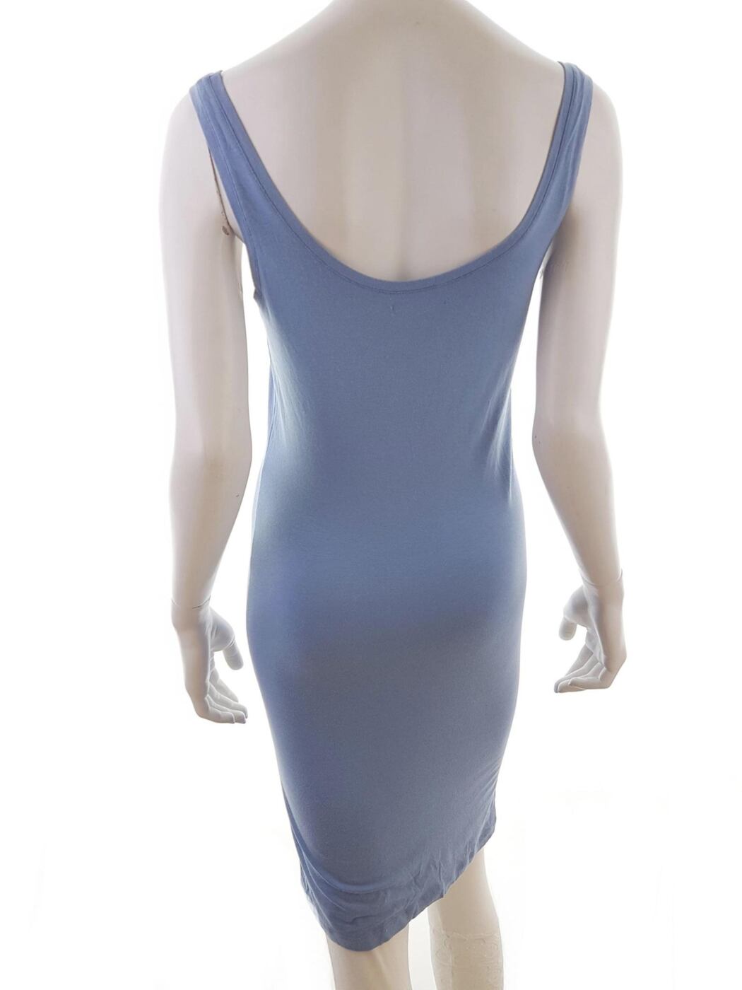 Rozmiar M/L Kolor Niebieski Dekolt U Sukienka Tank Top Bezrękawnik Do Kolan Materiał Bawełna
