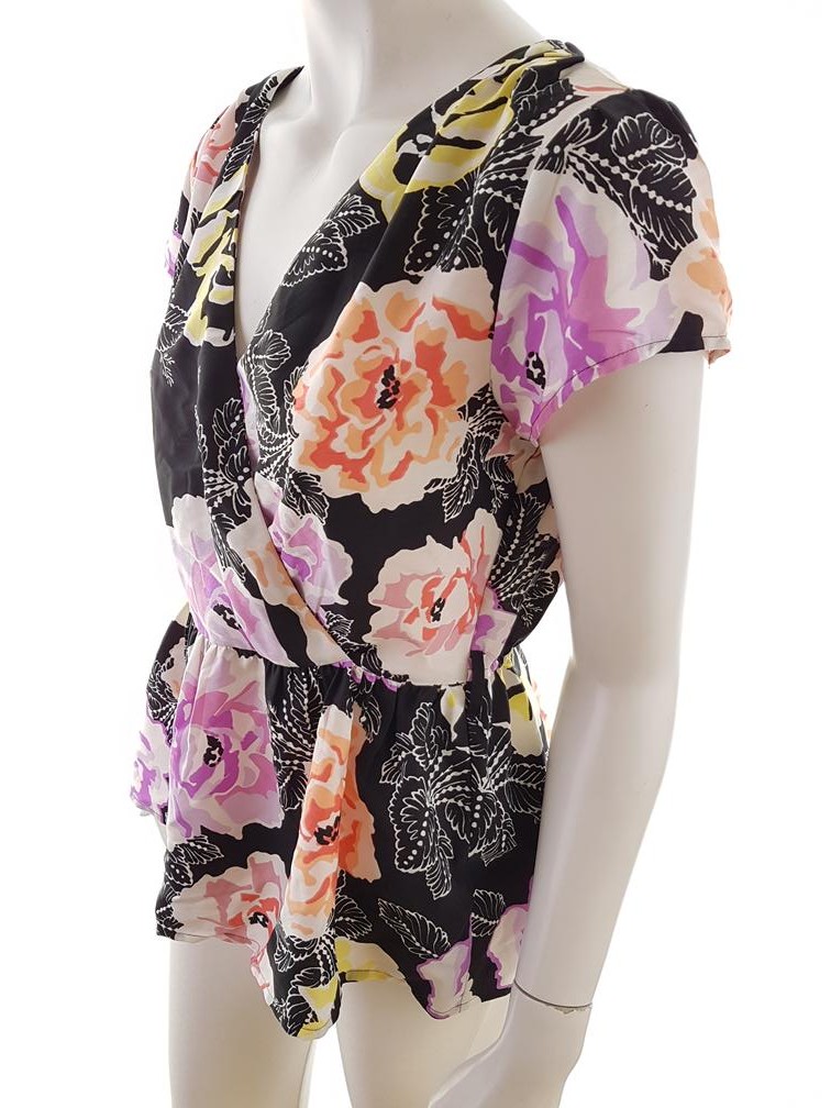 20180816_143030.jpg Dorothy perkins Rozmiar 40 Kolor Czarny W serek Bluzka Kopertowa Krótki rękaw
