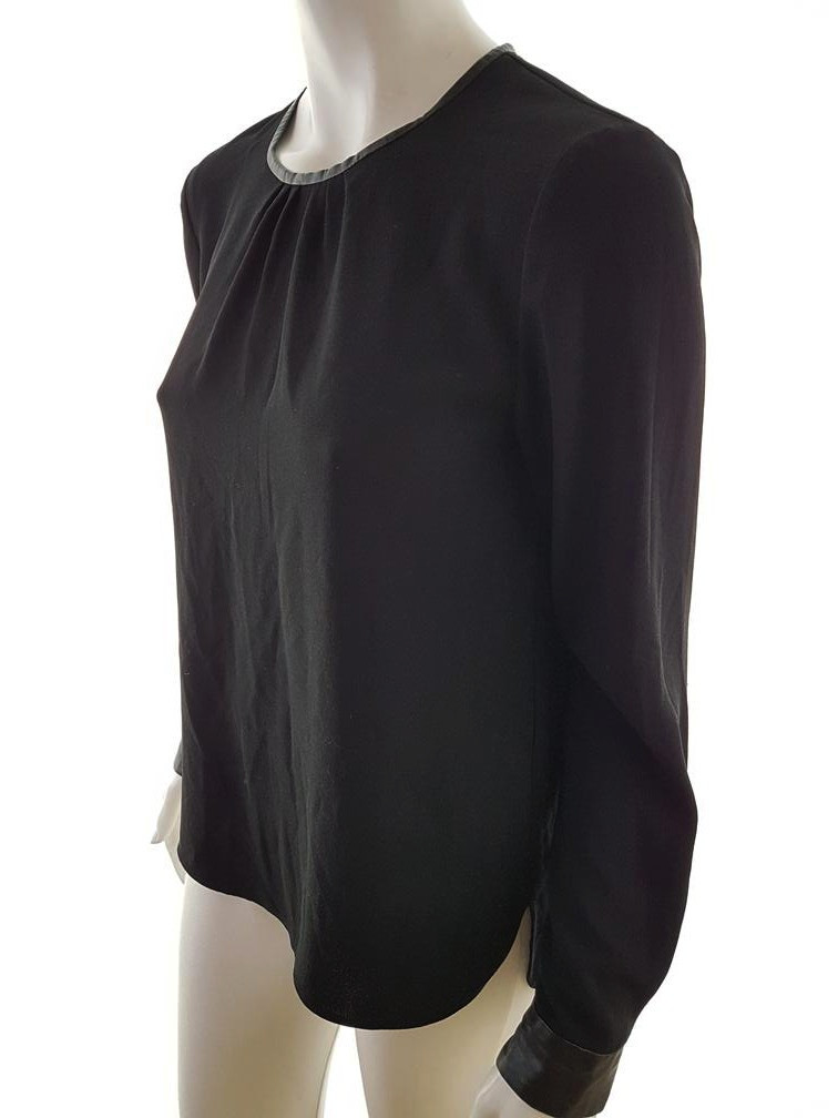 Zara Rozmiar M Kolor Czarny Crew Neck Bluzka Długi rękaw
