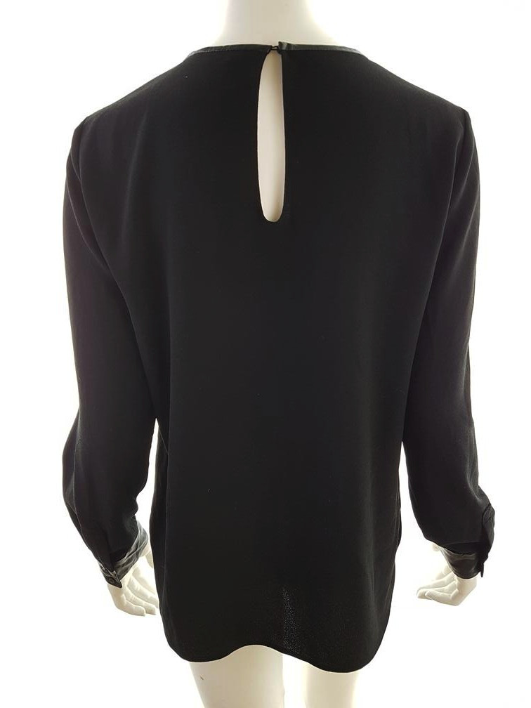Zara Rozmiar M Kolor Czarny Crew Neck Bluzka Długi rękaw