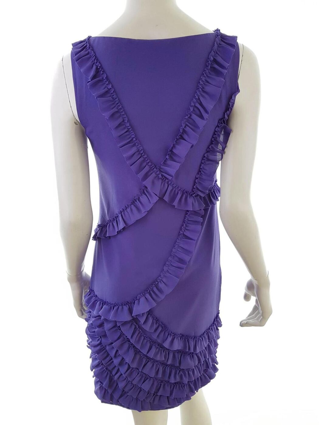 Monsoon Rozmiar 36 Kolor Fioletowy Okrągły dekolt Sukienka Bodycon Bezrękawnik Do Kolan Monsoon Rozmiar 36 Kolor Fioletowy Okrągły dekolt Sukienka Bodycon Bezrękawnik Do Kolan
