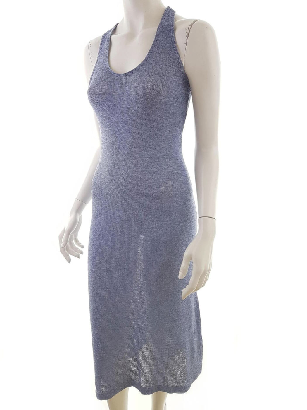 Miss Fiori Rozmiar 10 (38) Kolor Niebieski Odkryte Ramiona Sukienka Bodycon Bezrękawnik Midi Miss Fiori Rozmiar 10 (38) Kolor Niebieski Odkryte Ramiona Sukienka Bodycon Bezrękawnik Midi