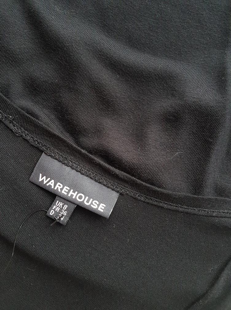 Warehouse Rozmiar 34 Kolor Czarny W serek Bluzka Kopertowa Bezrękawnik Materiał Wiskoza 100%
