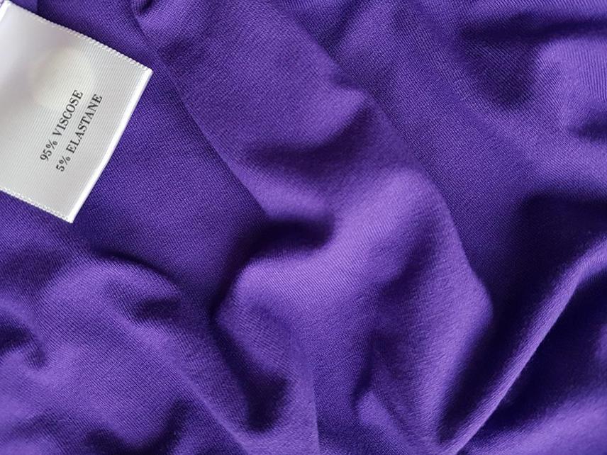 L.K. BENNETT Rozmiar 36 Kolor Fioletowy Okrągły dekolt Sukienka Bodycon Krótki rękaw Midi Materiał Wiskoza L.K. BENNETT Rozmiar 36 Kolor Fioletowy Okrągły dekolt Sukienka Bodycon Krótki rękaw Midi Materiał Wiskoza